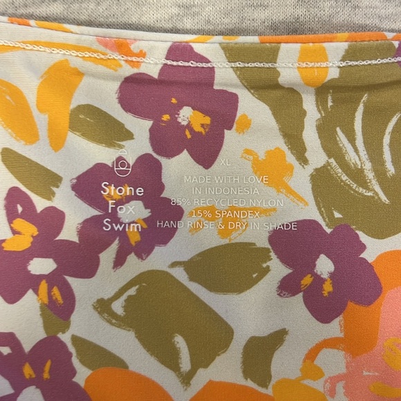 Stone Fox Swim Bikini Bottom Womens XL Luka High Cut Cheeky Bloom Print NWT - Picture 5 of 7
